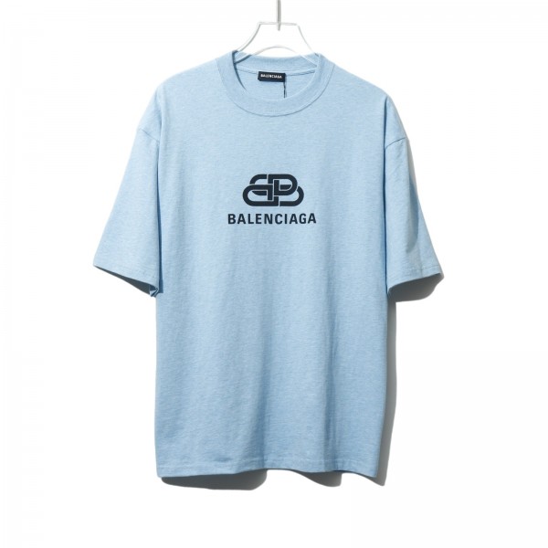 GTR공장 발렌시아가 앞 모노그램 로고 티셔츠 블루 balenciaga