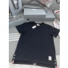 TJ공장 톰브라운 뒷면 삼색선 티셔츠 네이비 Thombrowne