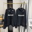 V공장 발렌시아가 흰색 모노그램 대미지 후드티 블랙 balenciaga