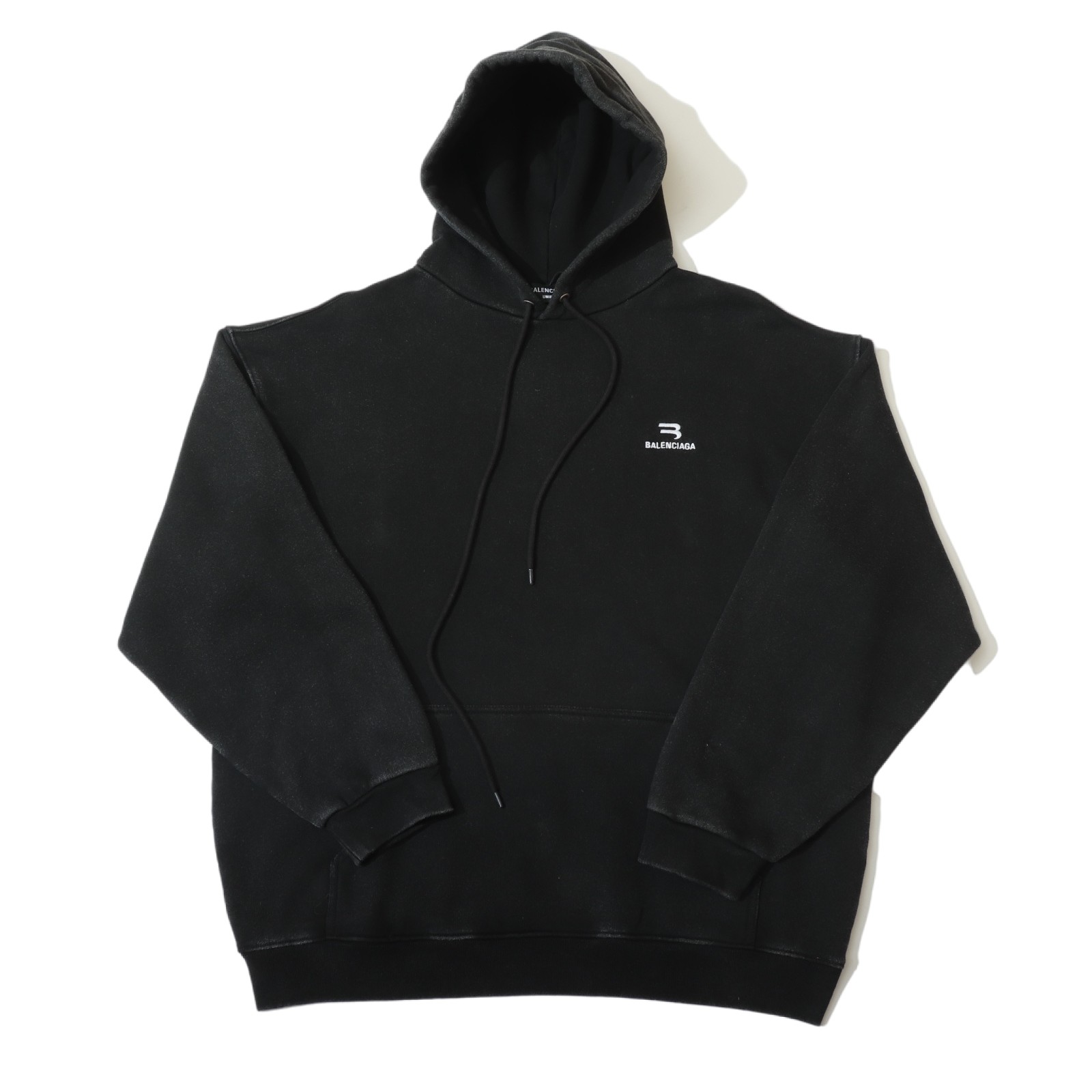 GTR공장 발렌시아가 JJ 모로그램 자수 워싱 후드티 블랙 balenciaga