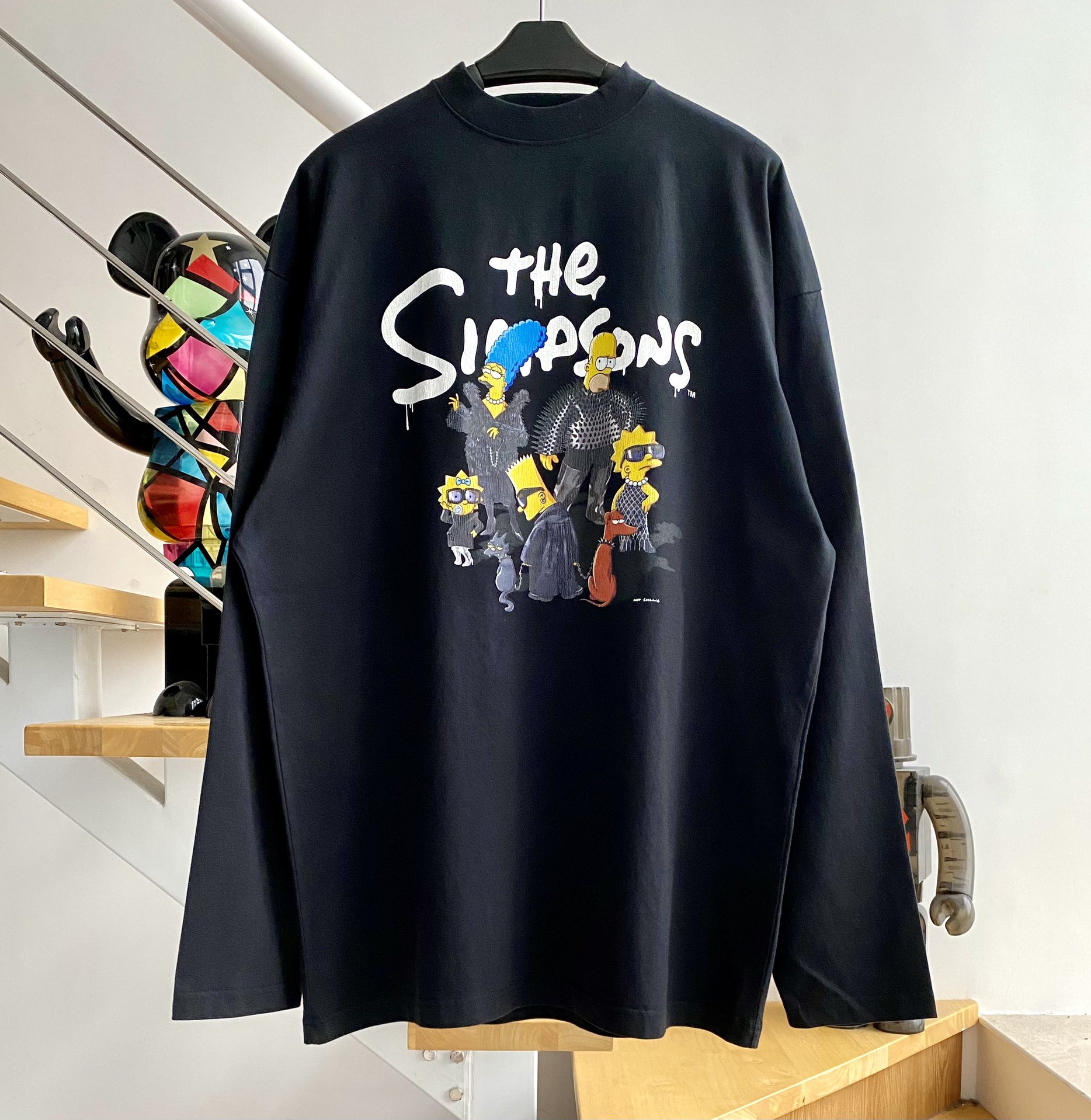 [계단집] 발렌시아가 심슨 가족 패턴 긴팔티 블랙 balenciaga
