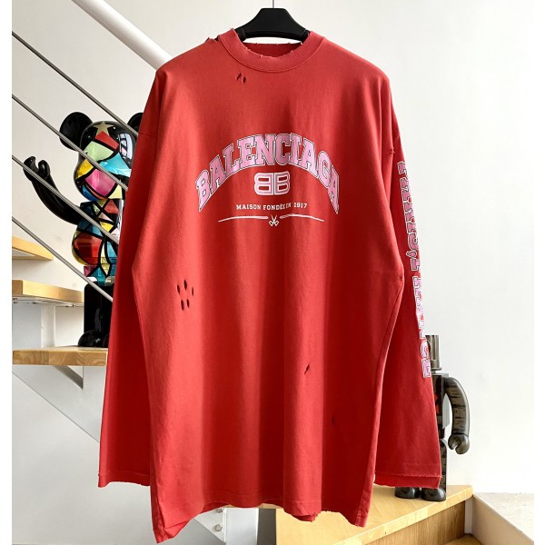 [계단집] 발렌시아가 모노그램 BB 가위 대미지 긴팔티 balenciaga