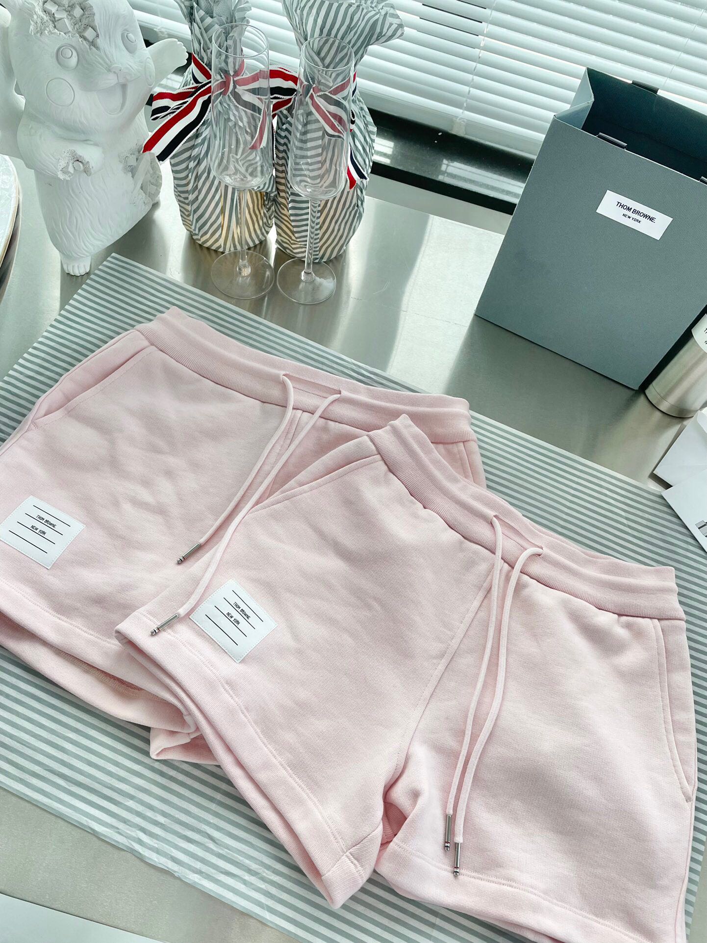 TJ공장 톰브라운 완장 반바지 핑크 Thombrowne