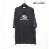 GTR공장 발렌시아가 모노그램 자물쇠 워싱 반팔티 차콜 balenciaga