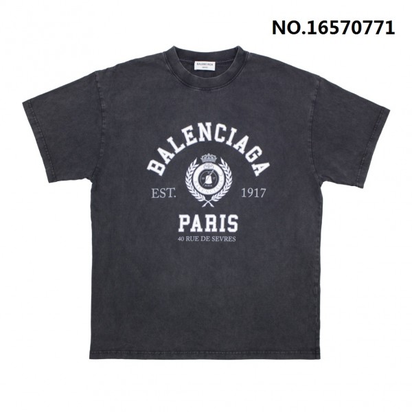 GTR공장 발렌시아가 모노그램 1917 PARIS 워싱 반팔티 차콜 balenciaga