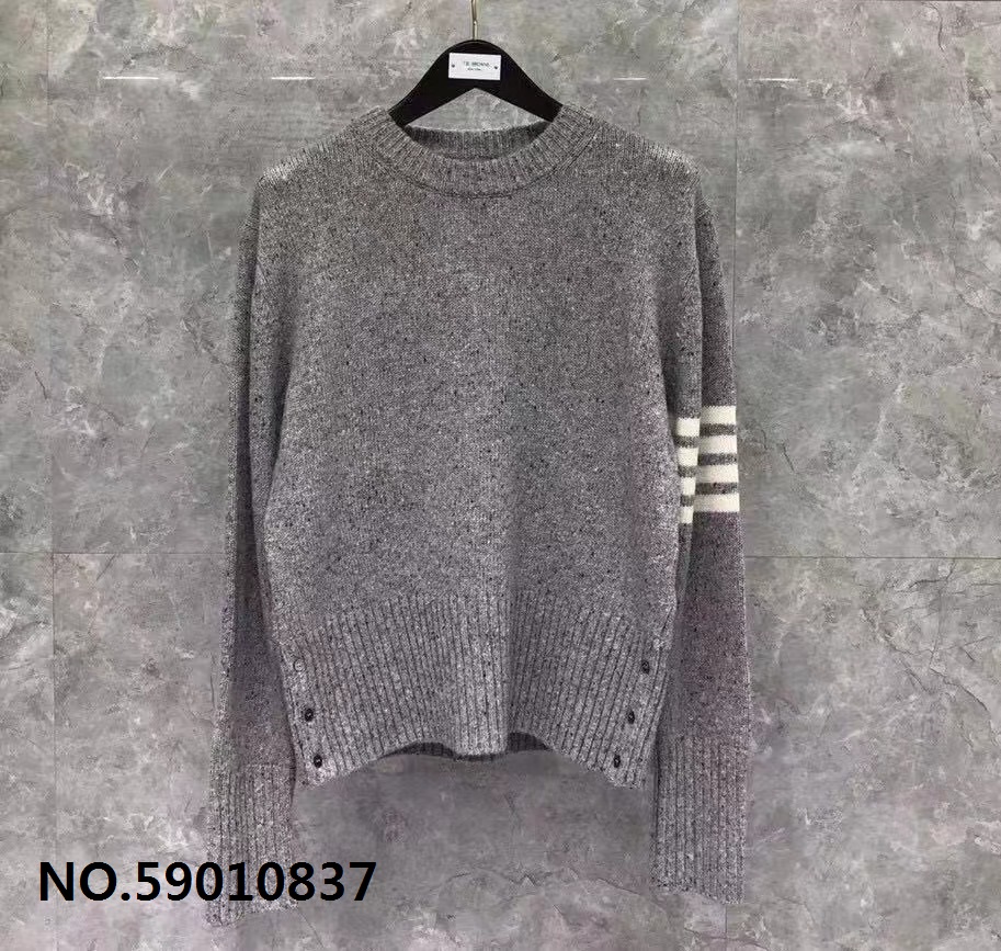 TB 톰브라운 흰색 사선 니트 그레이 네이비 Thombrowne