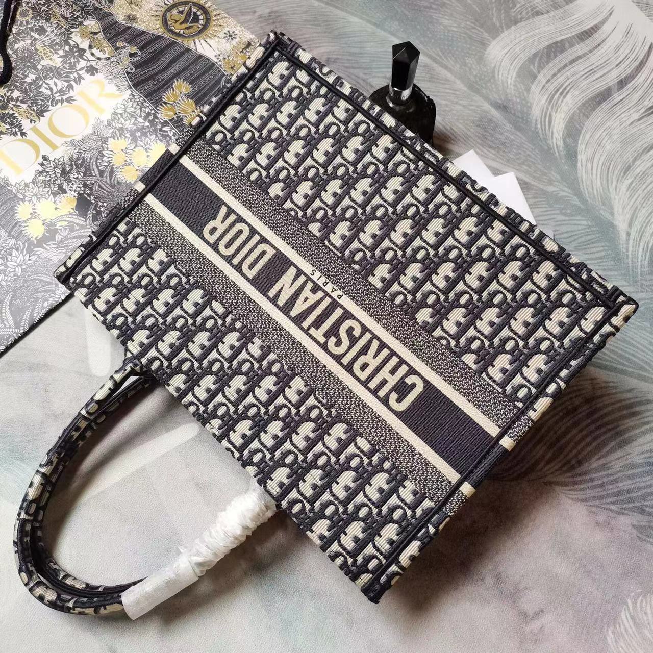 JHL 디올 북 토트백 디올 오블리크 자수 3사이즈