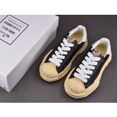 미하라 야스히로 블랙 가죽 스니커...