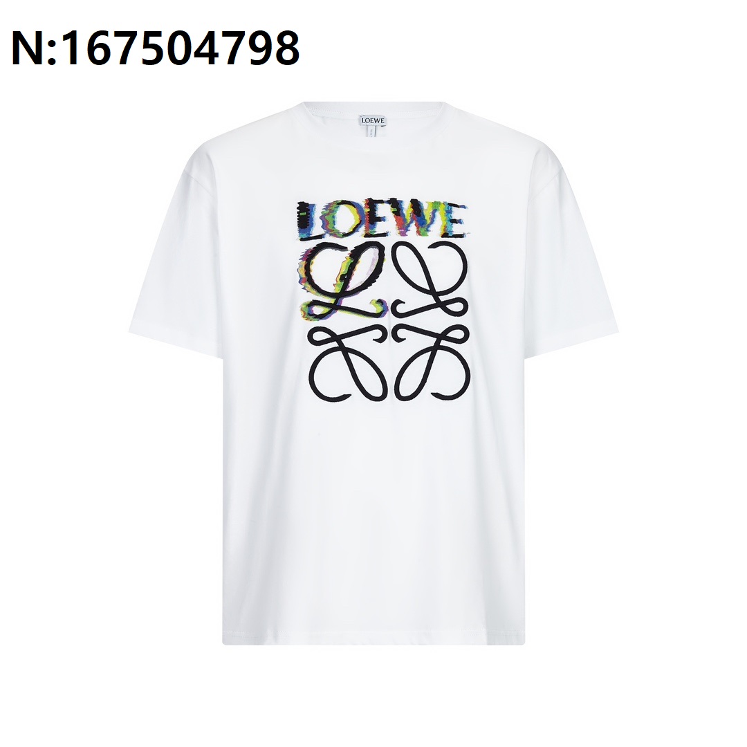 [잔디집2] 로에베 컬러 모노그램 로고 반팔티 화이트 Loewe