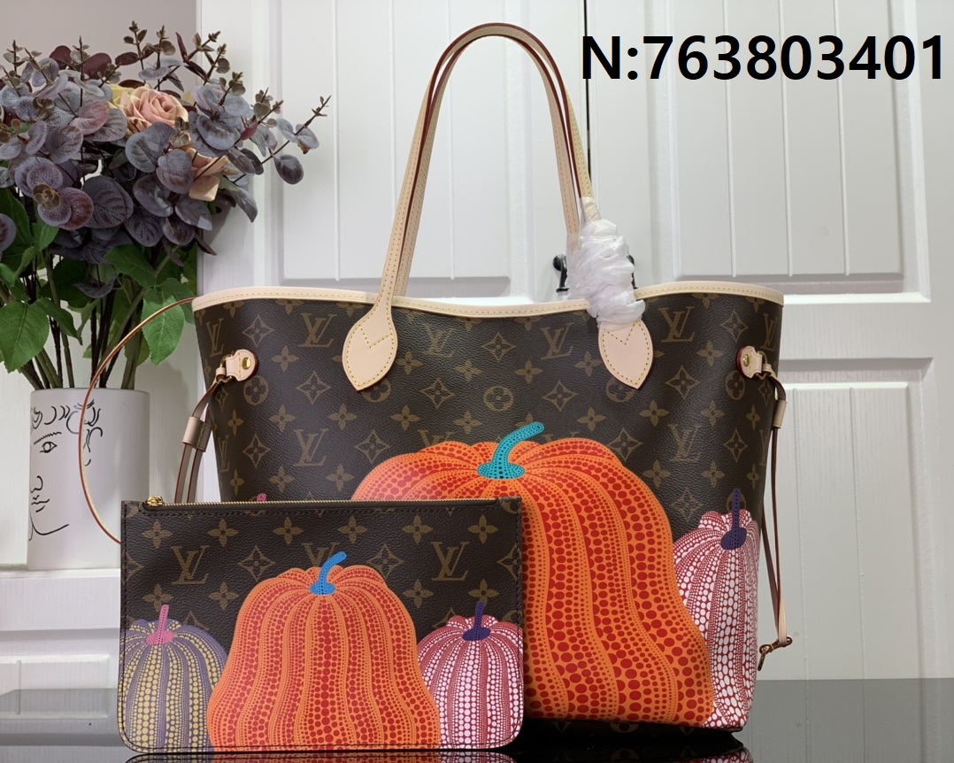 [88factory] 루이비통 x 야요이 쿠사마 네버풀 MM 모노그램 M46468 31*28*14cm 
