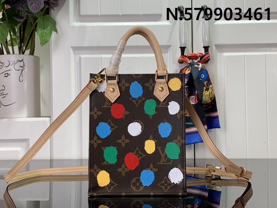 [88factory] 루이비통 x 야요이 쿠사마 쁘띠 삭 플라 토트 백 닷 프린트 모노그램 M81867 14*17*5cm 