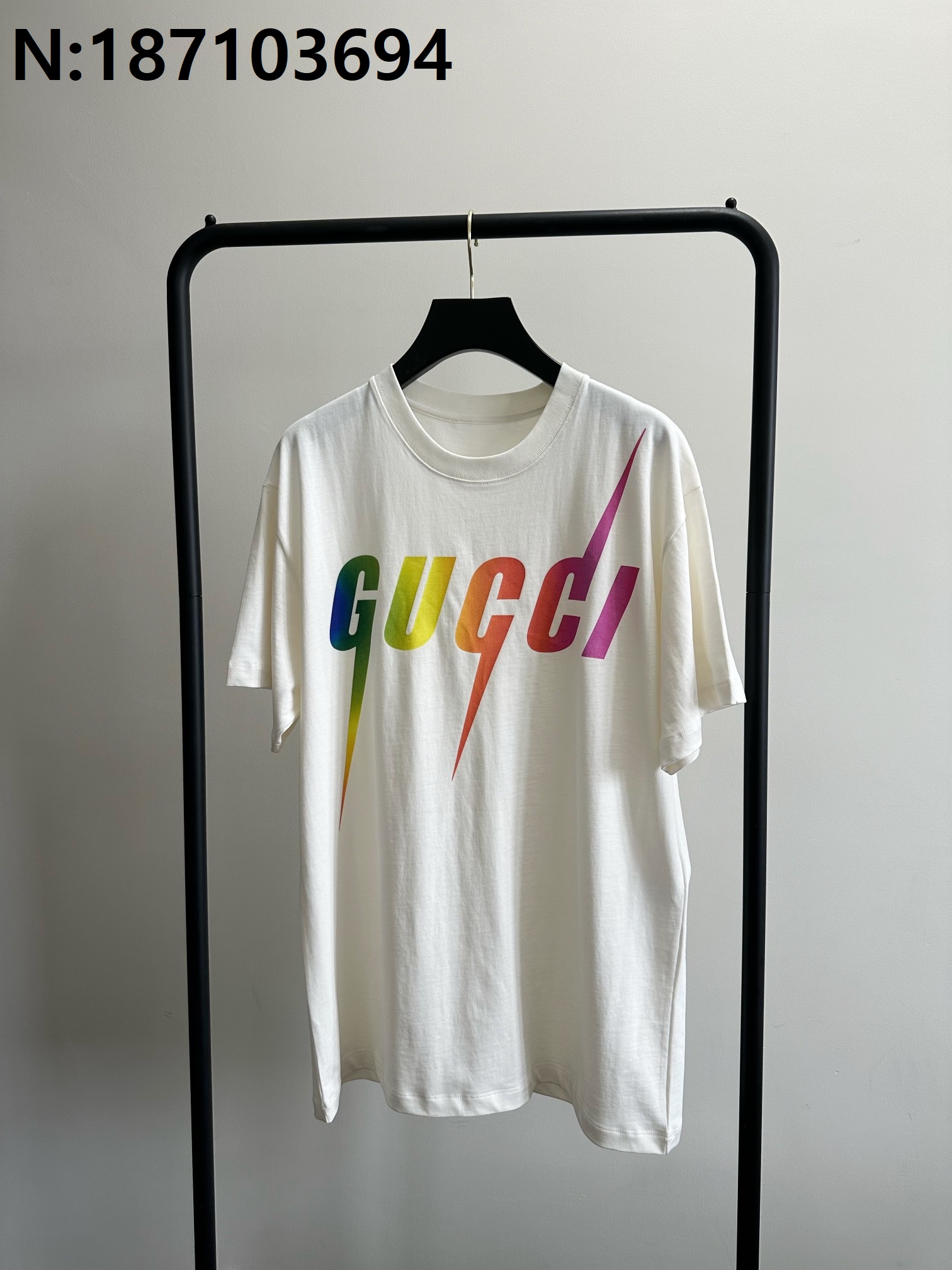 B7 구찌 컬러 모노그램 반팔티 아이보리 Gucci