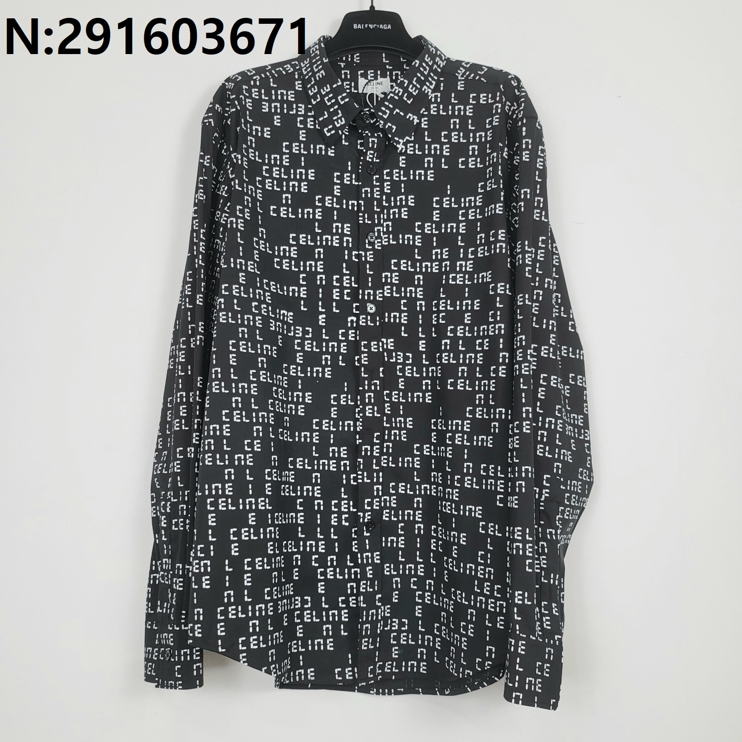 GTR공장 셀린느 23SS 올 오버 모노그램 긴팔 셔츠 블랙 Celine