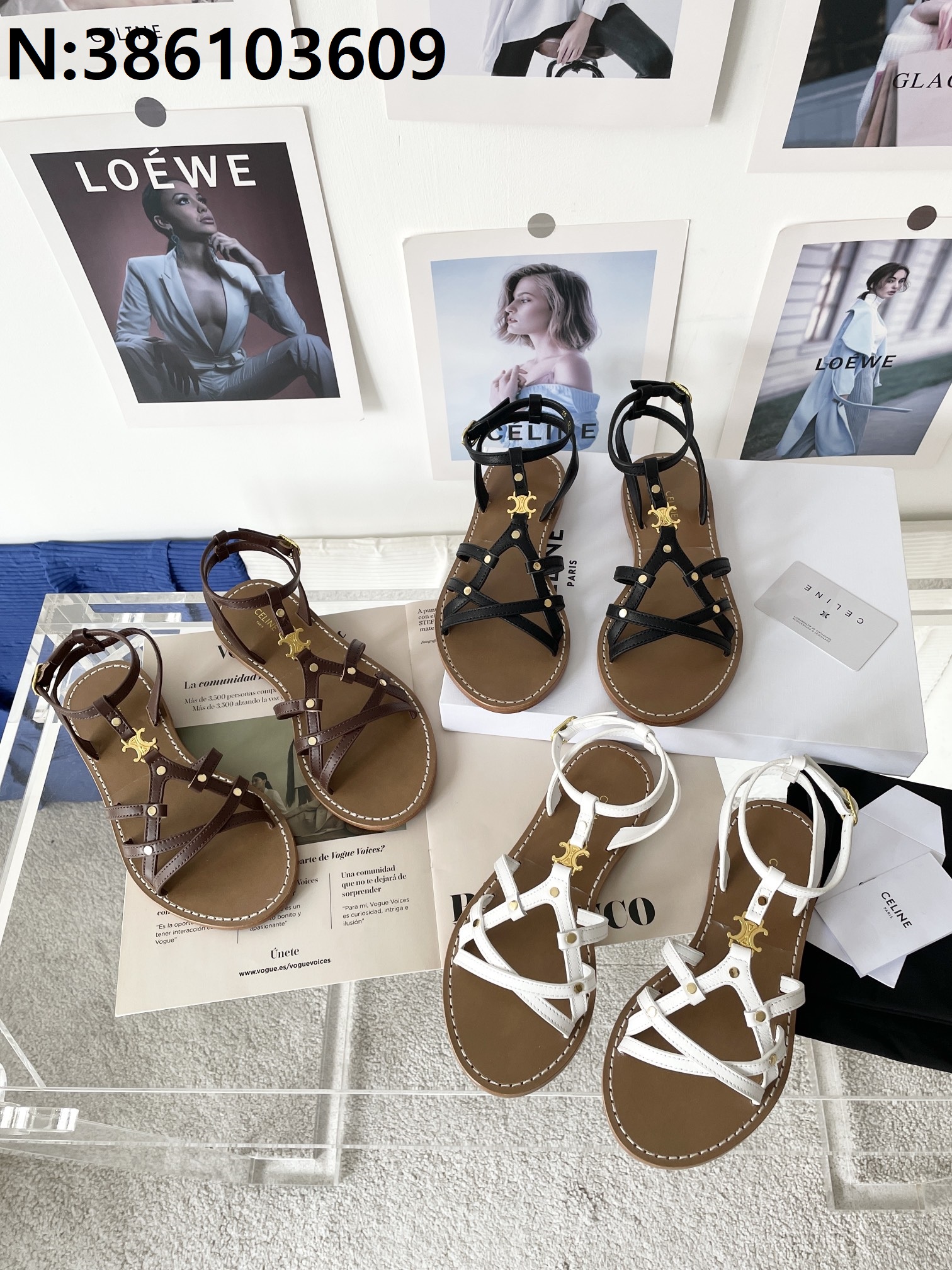 [327] 셀린느 레더 개선문 샌들 3컬러 1.5cm Celine