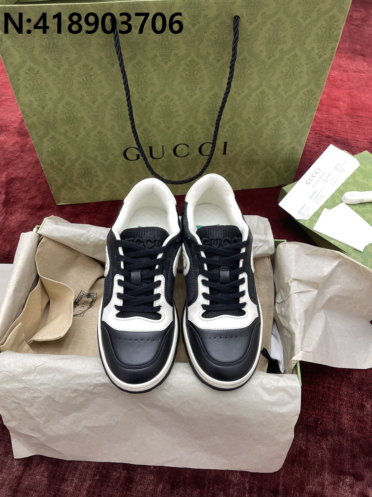 [WZ1] 구찌 MAC80 커플 스니커즈 블랙 (한 치수 더 크다) Gucci