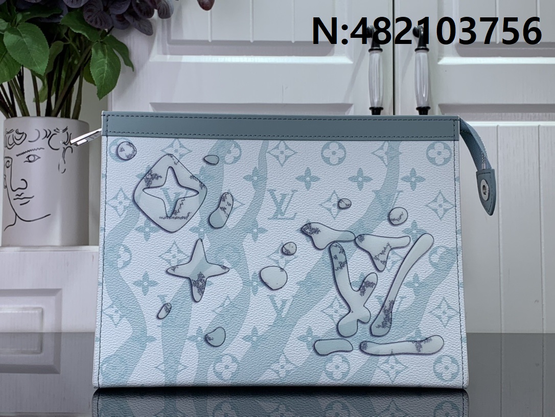 [88factory] 루이비통 포쉐트 보야주 MM 모노그램 아쿠아가든 크리스탈 블루 27*21*6cm M22763 