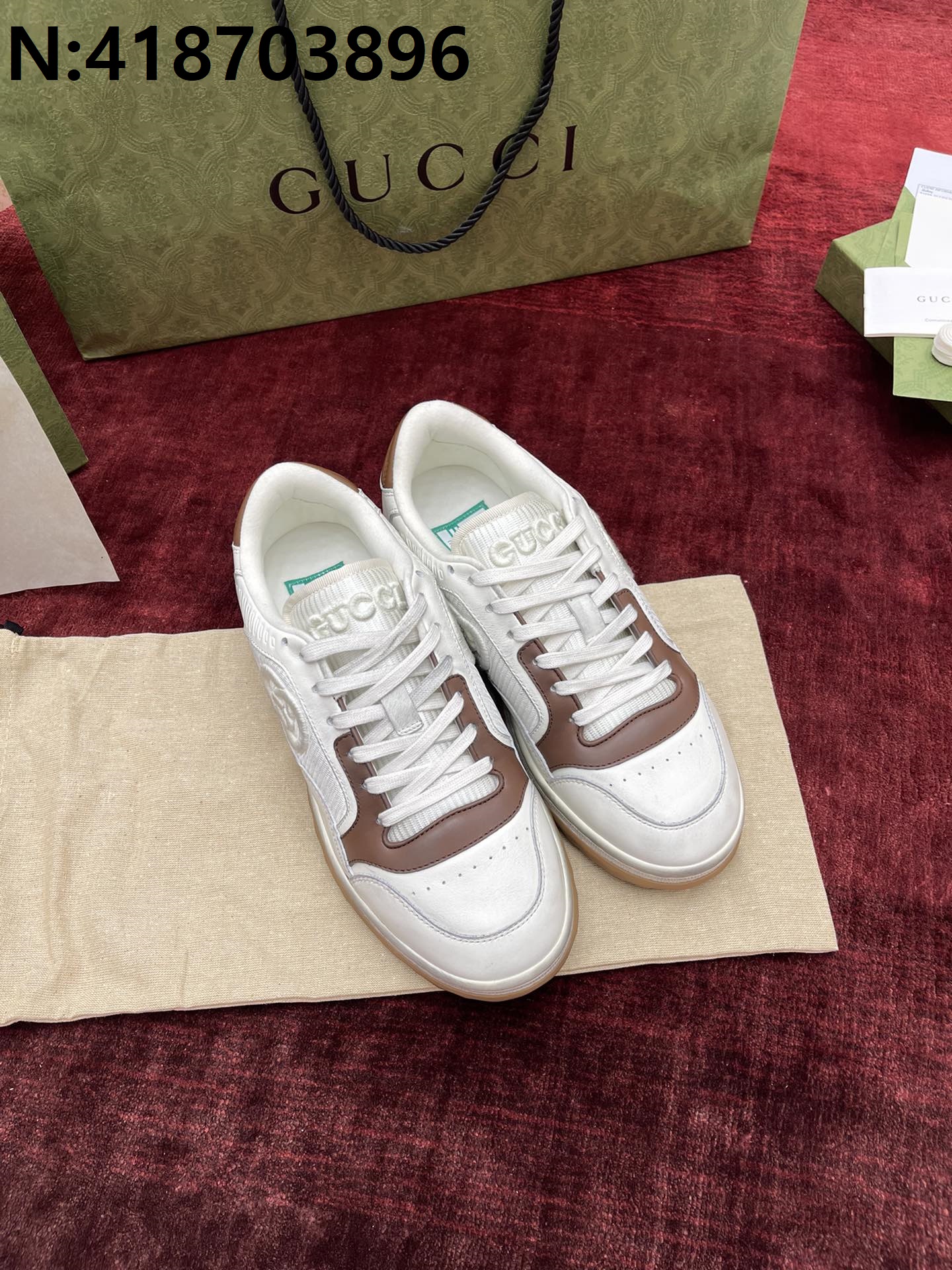 [WZ1] 구찌 MAC80 커플 스니커즈 브라운 (한 치수 더 크다) Gucci