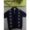 TJ공장 구찌 양쪽 GG로고 자카드 니트 반팔 폴로 네이비 Gucci