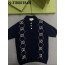 TJ공장 구찌 양쪽 GG로고 자카드 니트 반팔 폴로 네이비 Gucci