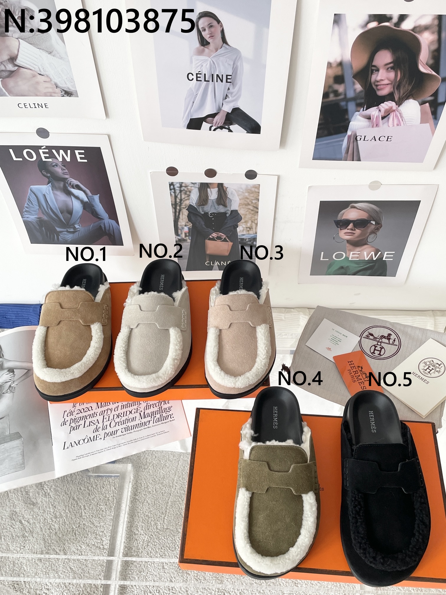 [327] 에르메스 커플 털 슬리퍼 5컬러 Hermes