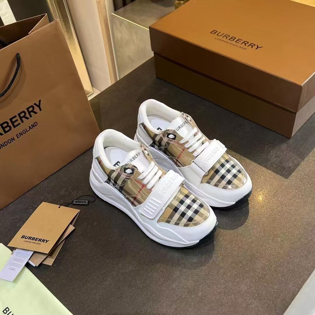 버버리 커플 모노그램 빈티지 체크 찍찍이 스니커즈 burberry