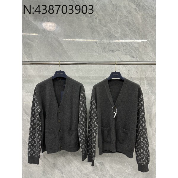 TJ공장 루이비통 소매 로고 자카드 가디건 그레이 LOUIS VUITTON
