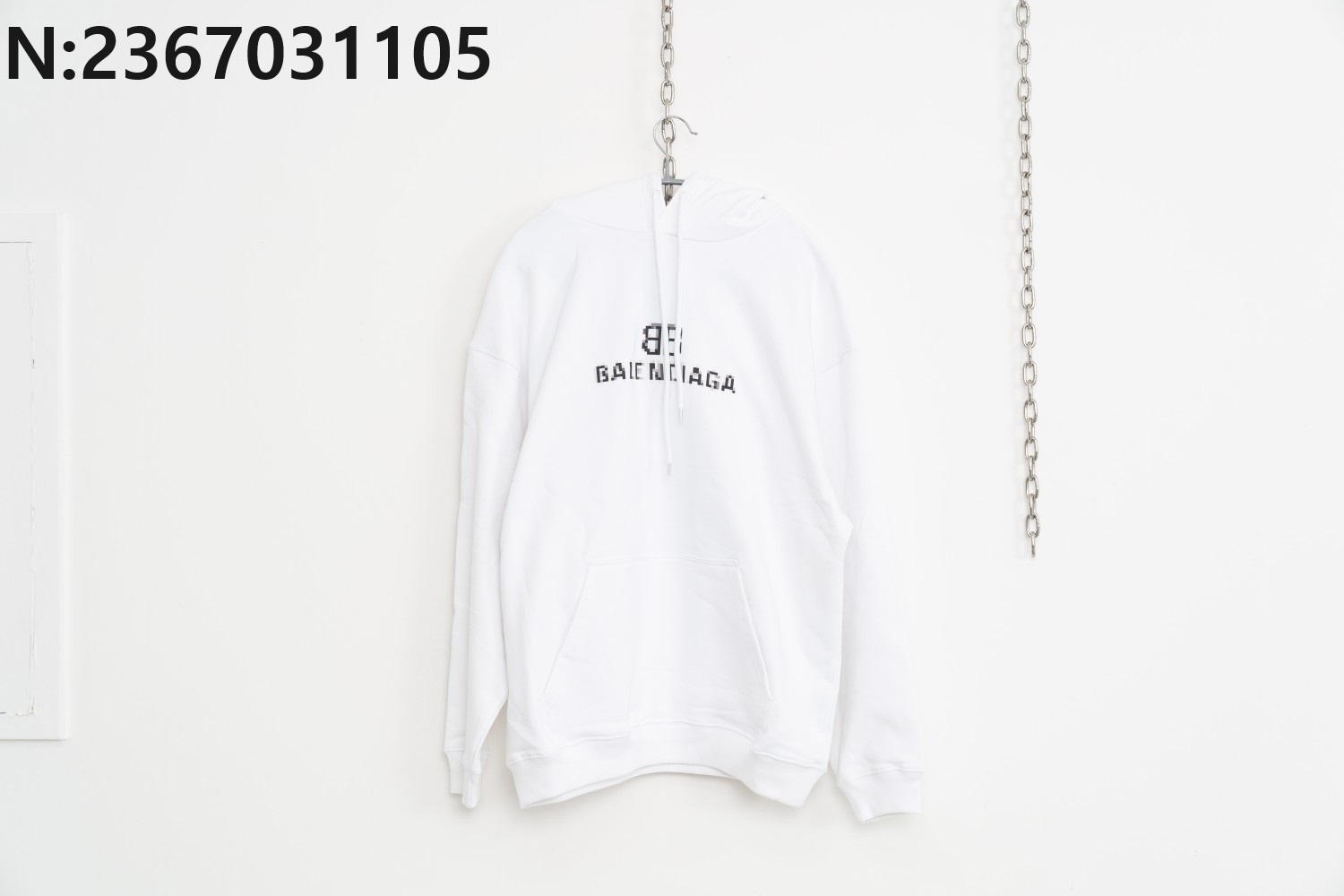[사슬공장] 발렌시아가 21FW 모자이크 모노그램 BB 후드티 화이트 balenciaga