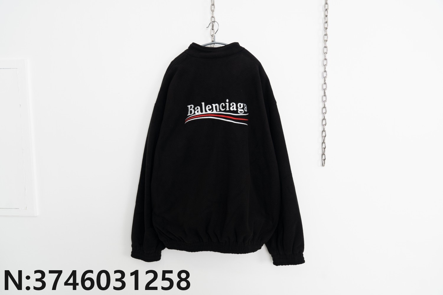 [사슬공장] 발렌시아가 웨이브 모노그램 플리스 자켓 블랙 balenciaga