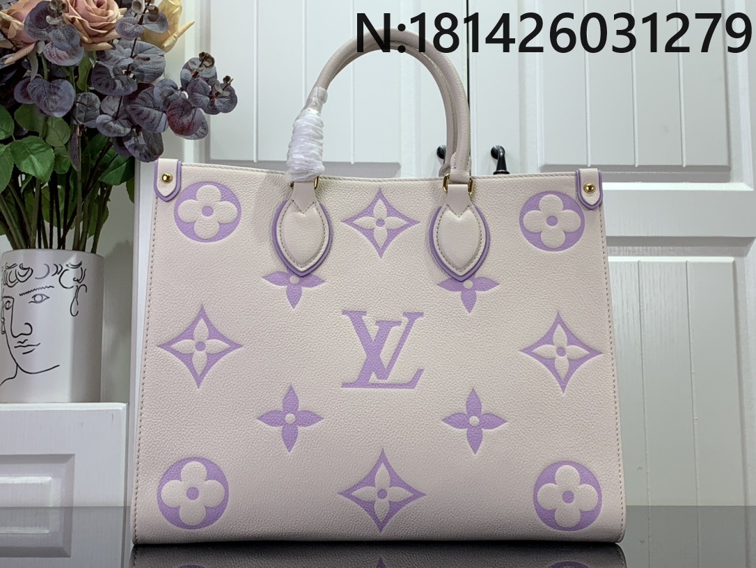 [88factory] 루이비통 온더고 MM 바이컬러 모노그램 앙프렝뜨 레더 라떼 버블 티 35*27*14cm M45595 M23937 