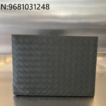 징 팩토리 보테가베네타 인트레치아토 하프 지퍼 파우치 607479 33*24.5*2cm 다크그린 