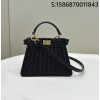 [니콜] 펜디 피카부 I SEE U 쁘띠 블랙 자카드 인터레이스 가죽 백 20*10.5*15cm 5컬러 