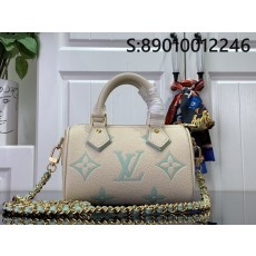 [88factory] 루이비통 나노 스피디 라떼 화이트 마차 그린 M24169 16*10*7.5cm 