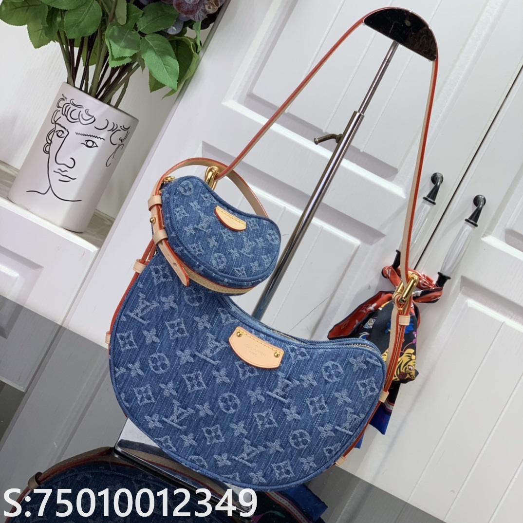 [88factory] 루이비통 크루아상 MM 모노그램 데님 블루 21*7*13cm M46856 