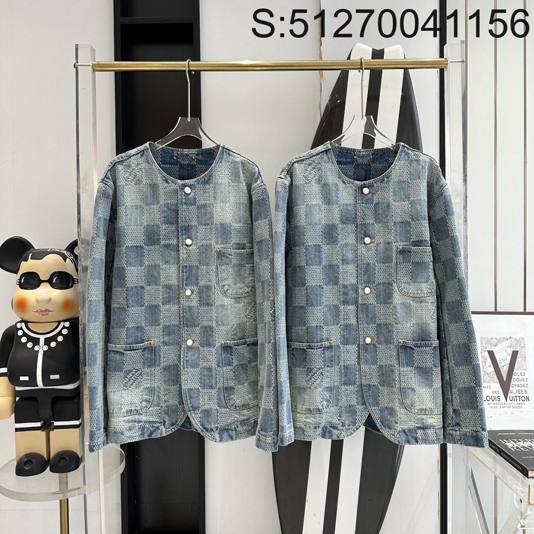 V공장 루이비통 24SS 다미에 데님 칼라리스 자켓 LOUIS VUITTON