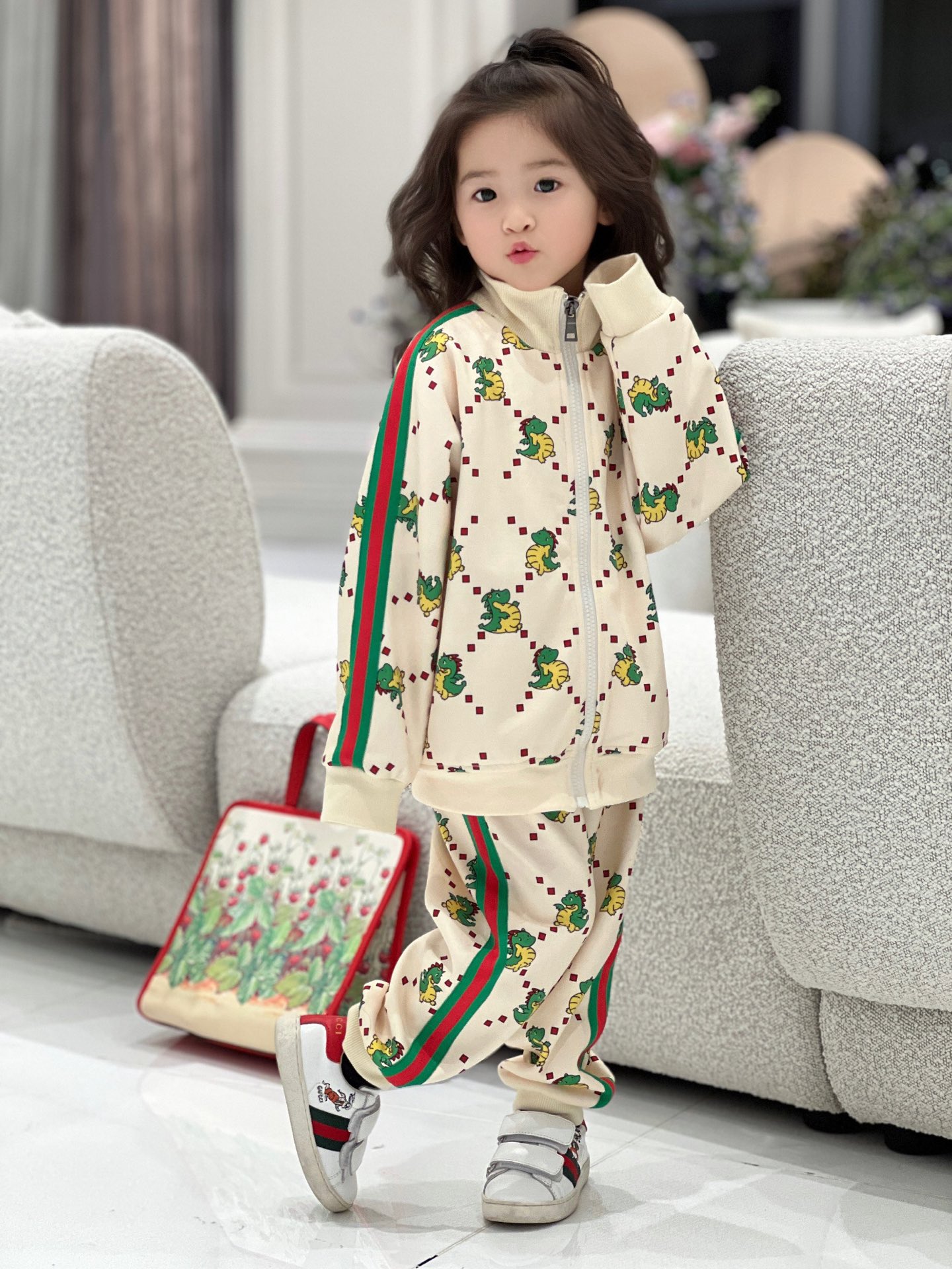 AC 아동복 구찌 아기공룡후드집업 & 팬츠세트 270 Gucci