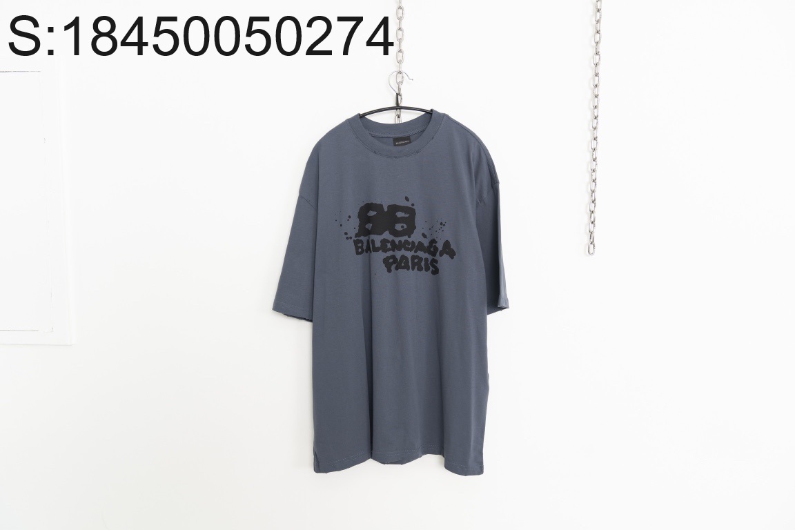 [사슬공장] 발렌시아가 낙서 BB 모노그램 반팔티 블루 블랙 balenciaga