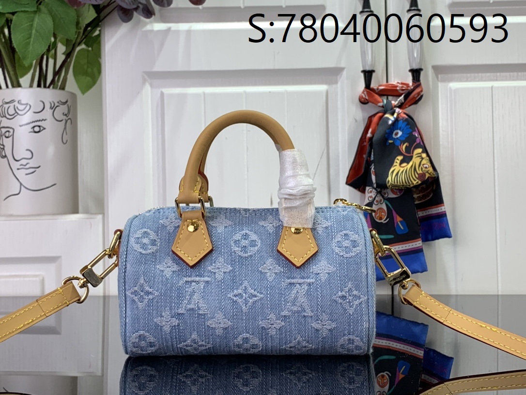 [88factory] 루이비통 나노 스피디 모노그램 스카이 블루 데님 M11212 16*10*7.5cm 