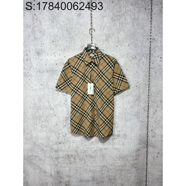 [사슬공장] 버버리 캐쥬얼 체크 반팔 셔츠 카키 burberry