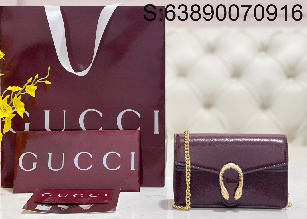 [JHL] 구찌 디오니서스 슈퍼 미니백 로쏘 앙코라 레드 페이턴트 레더 795368  17.5*11*6.5cm 