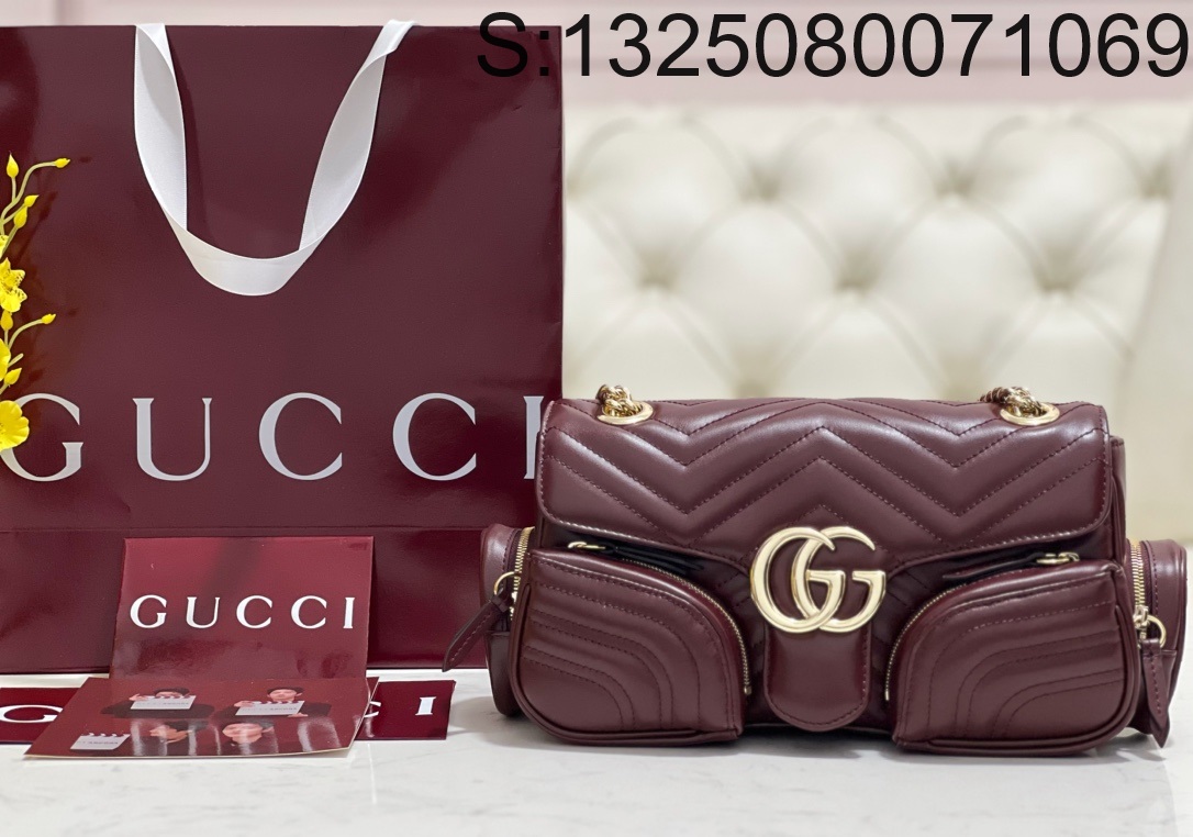 [JHL] 구찌 GG 마몽 스몰 멀티 포켓백 795228 25.5*15*7cm 와인 