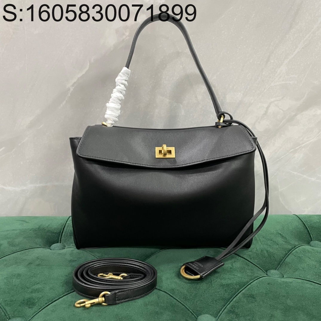 [dxg] 발렌시아가 로데오 스몰 핸드백 빈티지 골드 장식 28.9*20*9.9cm 블랙 