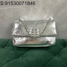 [dxg] 발렌시아가 모나코 메탈라이즈드 스몰 백 실버 27.9*18*9.9cm 빈티지 실버 장식 
