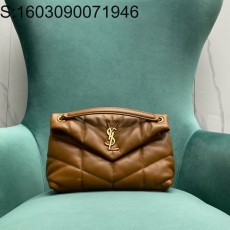 Pomegrante 생로랑 나파 퀼팅 가죽 소재 PUFFER 스몰 577476 28*11*18cm 브라운