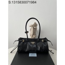 black frame 공장 프라다 보니 미디엄 가죽 핸드백 1BA426 32*15.5*12cm 블랙 