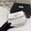 black frame 공장 프라다 클레오 브러쉬드 가죽 플랩 백 1BD311 22*15.5*4cm 화이트
