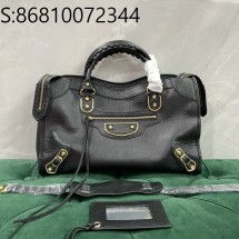 [dxg] 발렌시아가 르 시티 라지 백 38cm 블랙 샤이니 골드 장식 