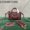 [dxg] 발렌시아가 르 시티 미니 백 18cm 와인 샤이니 골드 장식 