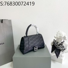 [dxg] 발렌시아가 아워글래스 BB 올 오버 핸들백 블랙 23*15*10cm 빈티지 실버 장식 