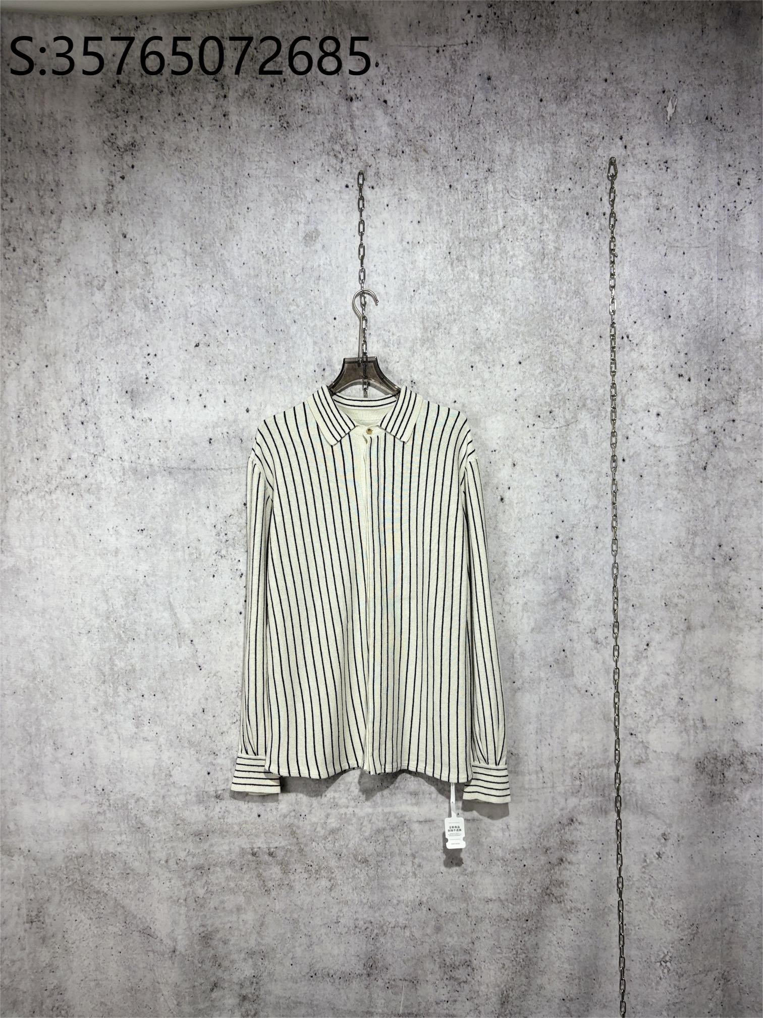 [사슬공장] 보테가베네타 24SS 스트라이프 니트 긴팔 셔츠 베이지 bottegaveneta