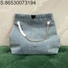 [dxg] 발렌시아가 크러쉬 데님 토트백 39.9*46*14cm 빈티지 실버 장식 